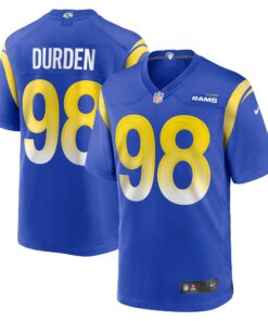 Men's Los Angeles Rams Cory Durden Royal Game Jersey JS1906 nicesnker