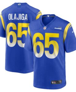 Men's Los Angeles Rams David Olajiga Royal Game Jersey JS9106 nicesnker