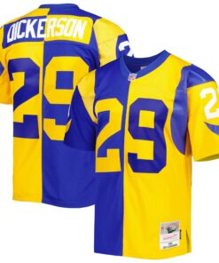 Men's Los Angeles Rams Eric Dickerson Mitchell & Ness Royal/Gold 1984 Split Legacy Jersey JS9194 nicesnker