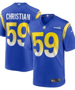 Men's Los Angeles Rams Geron Christian Royal Team Game Jersey JS5585 nicesnker