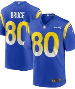 Men's Los Angeles Rams Isaac Bruce Royal Game Retired Player Jersey JS5389 nicesnker