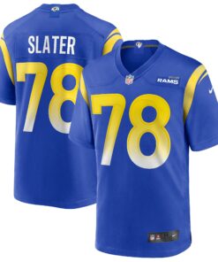 Men's Los Angeles Rams Jackie Slater Royal Game Retired Player Jersey JS7793 nicesnker