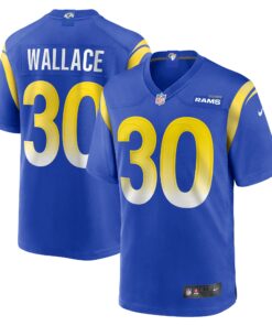 Men's Los Angeles Rams Josh Wallace Royal Game Jersey JS2733 nicesnker