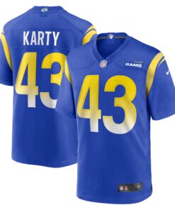 Men's Los Angeles Rams Joshua Karty Royal Team Game Jersey JS7548 nicesnker