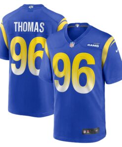Men's Los Angeles Rams Keir Thomas Royal Game Player Jersey JS9918 nicesnker