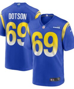 Men's Los Angeles Rams Kevin Dotson Royal Game Jersey JS8052 nicesnker