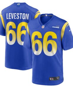 Men's Los Angeles Rams KT Leveston Royal Team Game Jersey JS8447 nicesnker