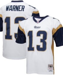 Men's Los Angeles Rams Kurt Warner Mitchell & Ness White Big & Tall 2001 Retired Player Jersey JS6111 nicesnker