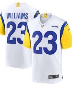 Men's Los Angeles Rams Kyren Williams White Game Jersey JS3970 nicesnker