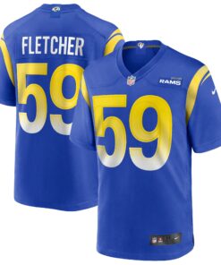 Men's Los Angeles Rams London Fletcher Royal Game Retired Player Jersey JS5066 nicesnker