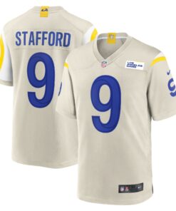 Men's Los Angeles Rams Matthew Stafford Bone Game Jersey JS6442 nicesnker