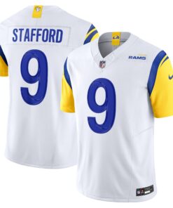 Men's Los Angeles Rams Matthew Stafford White Vapor F.U.S.E. Limited Jersey JS7536 nicesnker
