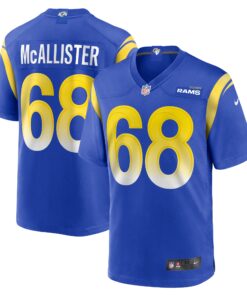 Men's Los Angeles Rams Mike McAllister Royal Home Game Jersey JS1718 nicesnker