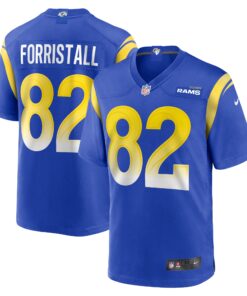 Men's Los Angeles Rams Miller Forristall Royal Game Jersey JS1374 nicesnker
