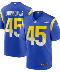 Men's Los Angeles Rams Neal Johnson Jr Royal Game Jersey JS5175 nicesnker