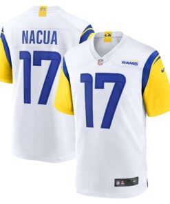 Men's Los Angeles Rams Puka Nacua White Game Jersey JS2327 nicesnker
