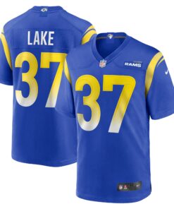Men's Los Angeles Rams Quentin Lake Royal Game Player Jersey JS6162 nicesnker