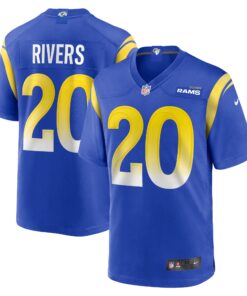 Men's Los Angeles Rams Ronnie Rivers Royal Team Game Jersey JS6108 nicesnker