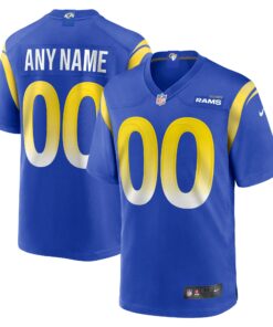 Men's Los Angeles Rams Royal Custom Game Jersey JS8585 nicesnker