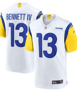 Men's Los Angeles Rams Stetson Bennett White Game Jersey JS7847 nicesnker