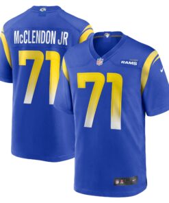 Men's Los Angeles Rams Warren McClendon Jr. Royal Team Game Jersey JS7228 nicesnker