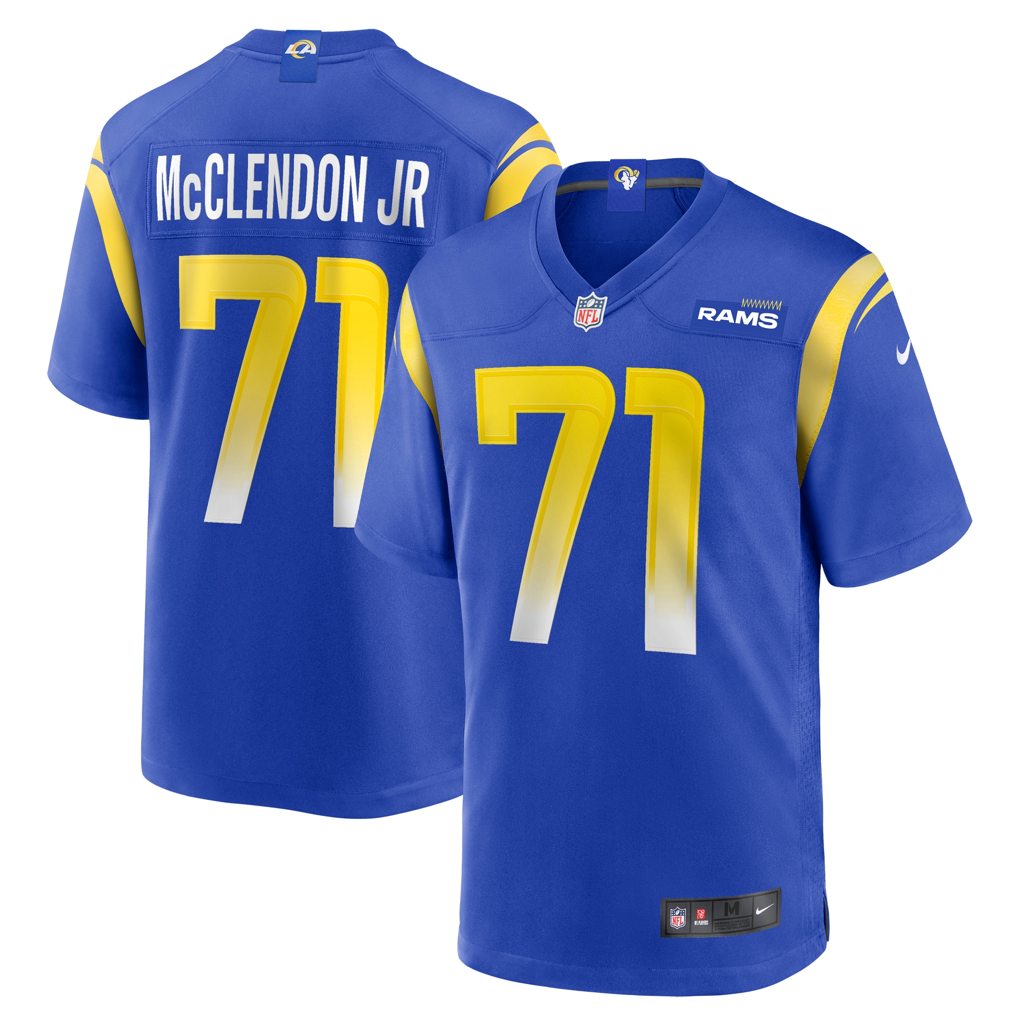 Men's Los Angeles Rams Warren McClendon Jr. Royal Team Game Jersey JS7228 nicesnker