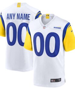 Men's Los Angeles Rams White Alternate Custom Jersey JS3681 nicesnker