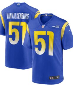 Men's Los Angeles Rams Zach VanValkenburg Royal Team Game Jersey JS8336 nicesnker