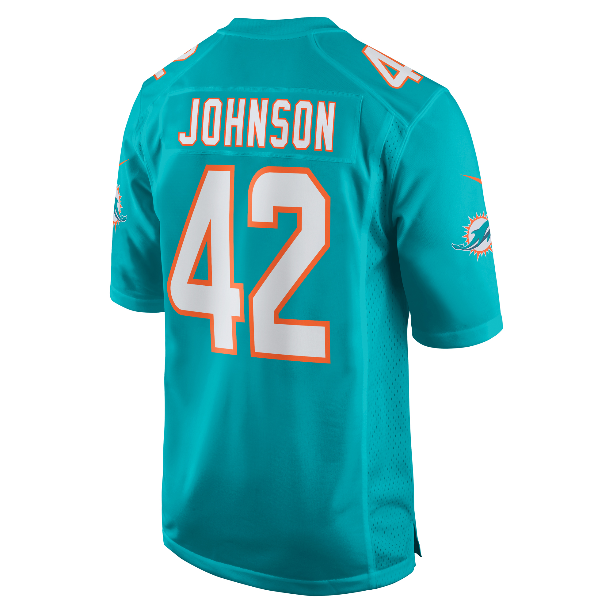 Men's Miami Dolphins Alexander Johnson Aqua Game Jersey JS8171 nicesnker - Image 3