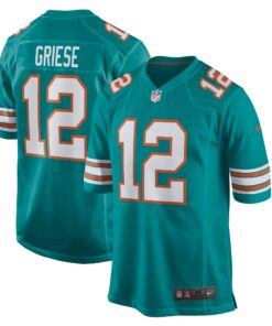Men's Miami Dolphins Bob Griese Aqua Retired Player Jersey JS2743 nicesnker