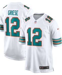 Men's Miami Dolphins Bob Griese White Retired Player Jersey JS6836 nicesnker