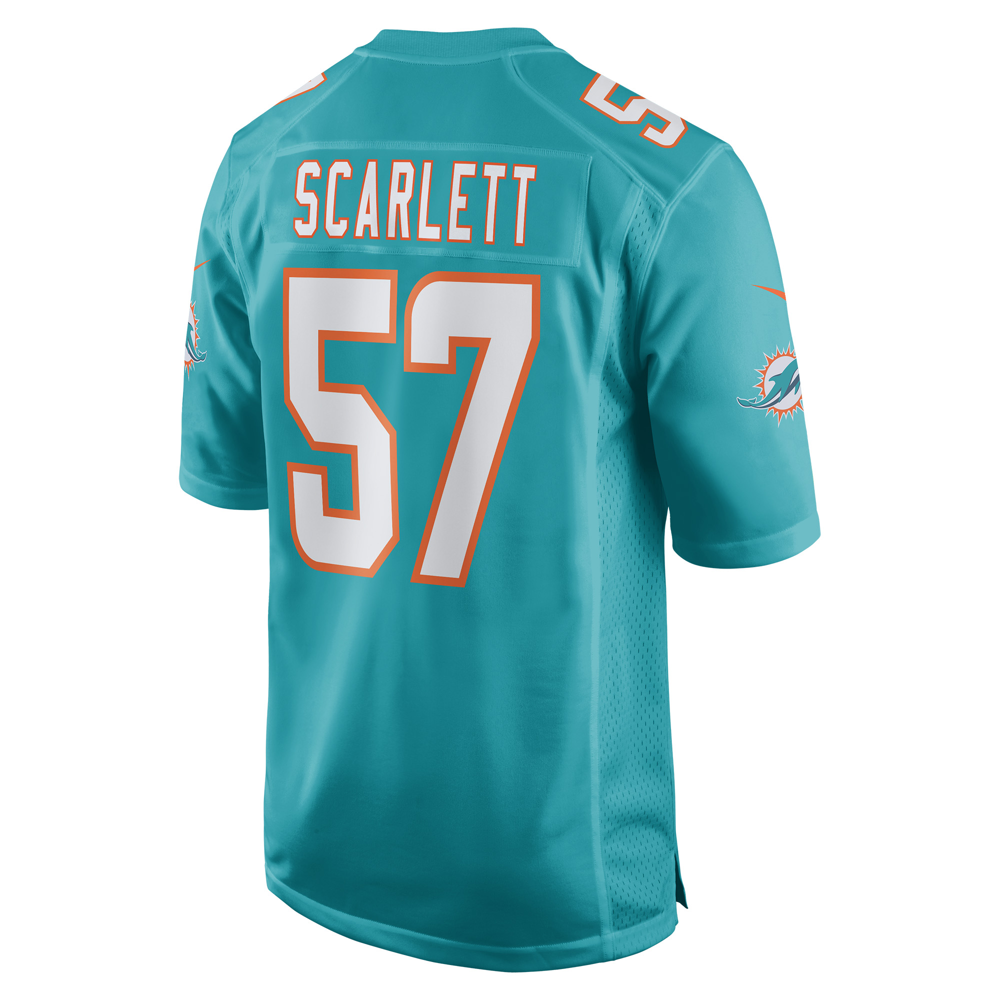 Men's Miami Dolphins Brennan Scarlett Aqua Game Jersey JS6584 nicesnker - Image 3