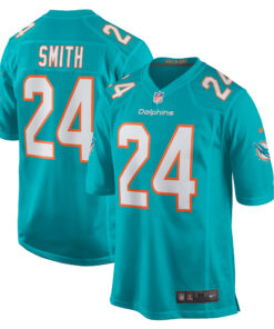 Men's Miami Dolphins Cam Smith Aqua Game Jersey JS8913 nicesnker