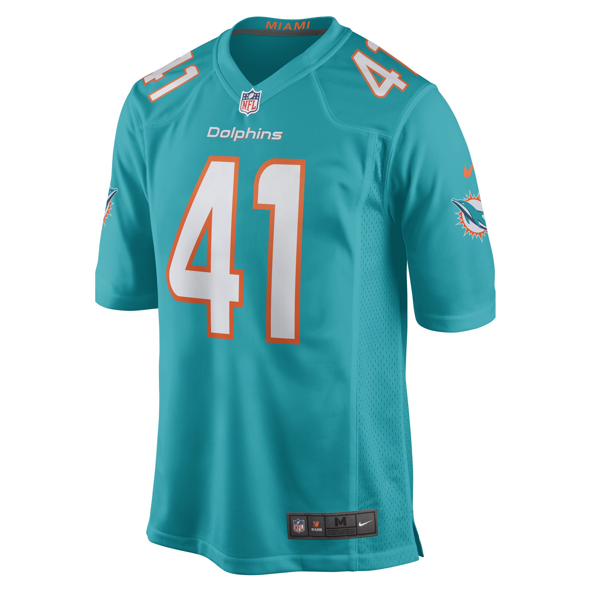 Men's Miami Dolphins Channing Tindall Aqua Game Player Jersey JS5392 nicesnker - Image 2
