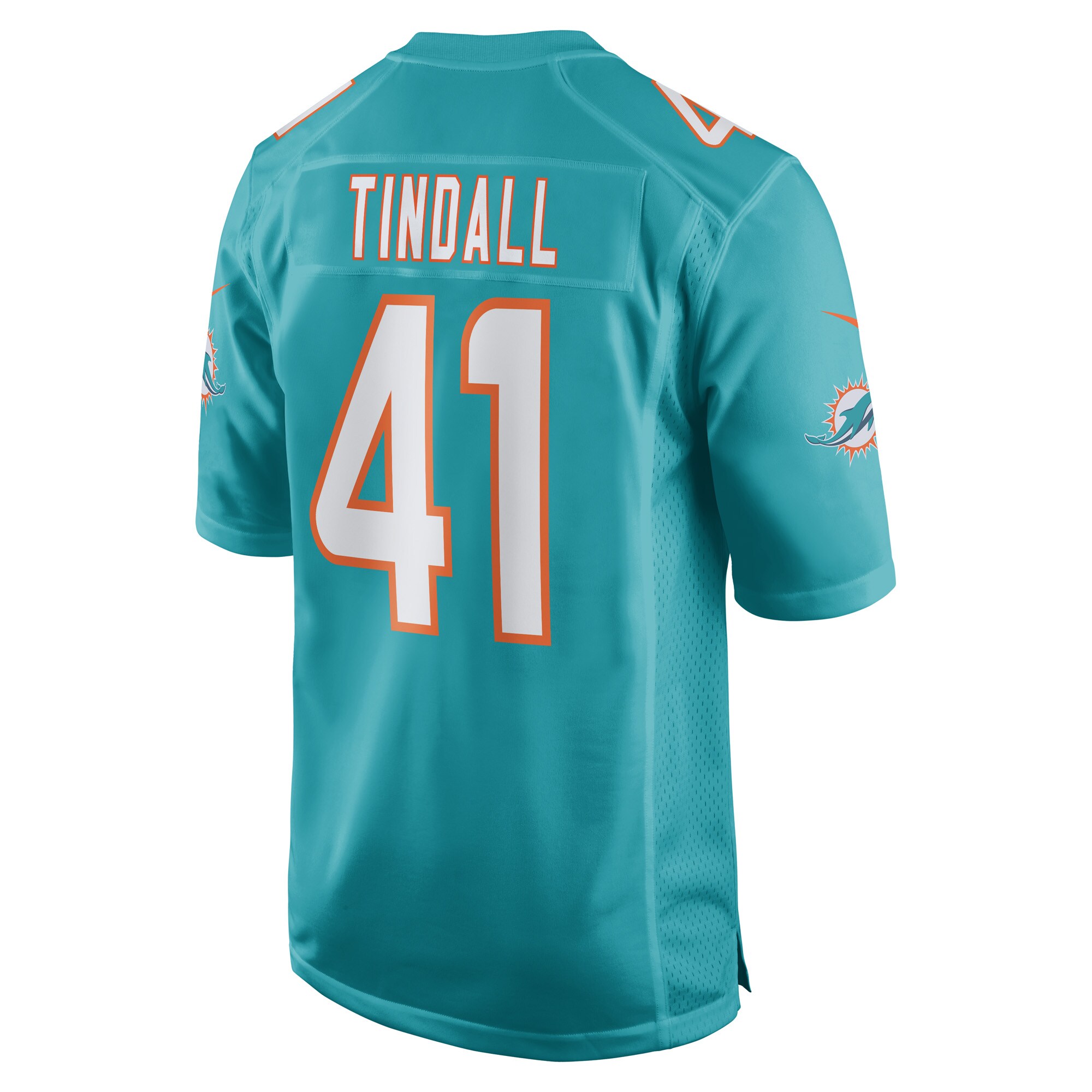 Men's Miami Dolphins Channing Tindall Aqua Game Player Jersey JS5392 nicesnker - Image 3
