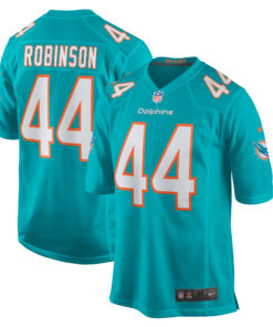 Men's Miami Dolphins Chop Robinson Aqua Game Jersey JS6797 nicesnker