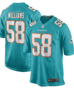 Men's Miami Dolphins Connor Williams Aqua Game Player Jersey JS2973 nicesnker
