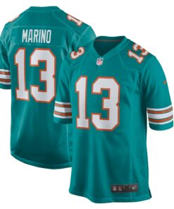 Men's Miami Dolphins Dan Marino Aqua Retired Player Jersey JS9285 nicesnker