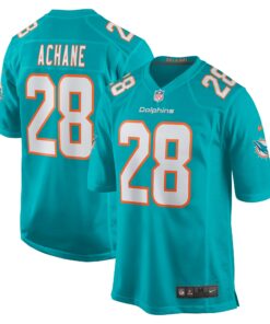 Men's Miami Dolphins Devon Achane Aqua Player Game Jersey JS7173 nicesnker