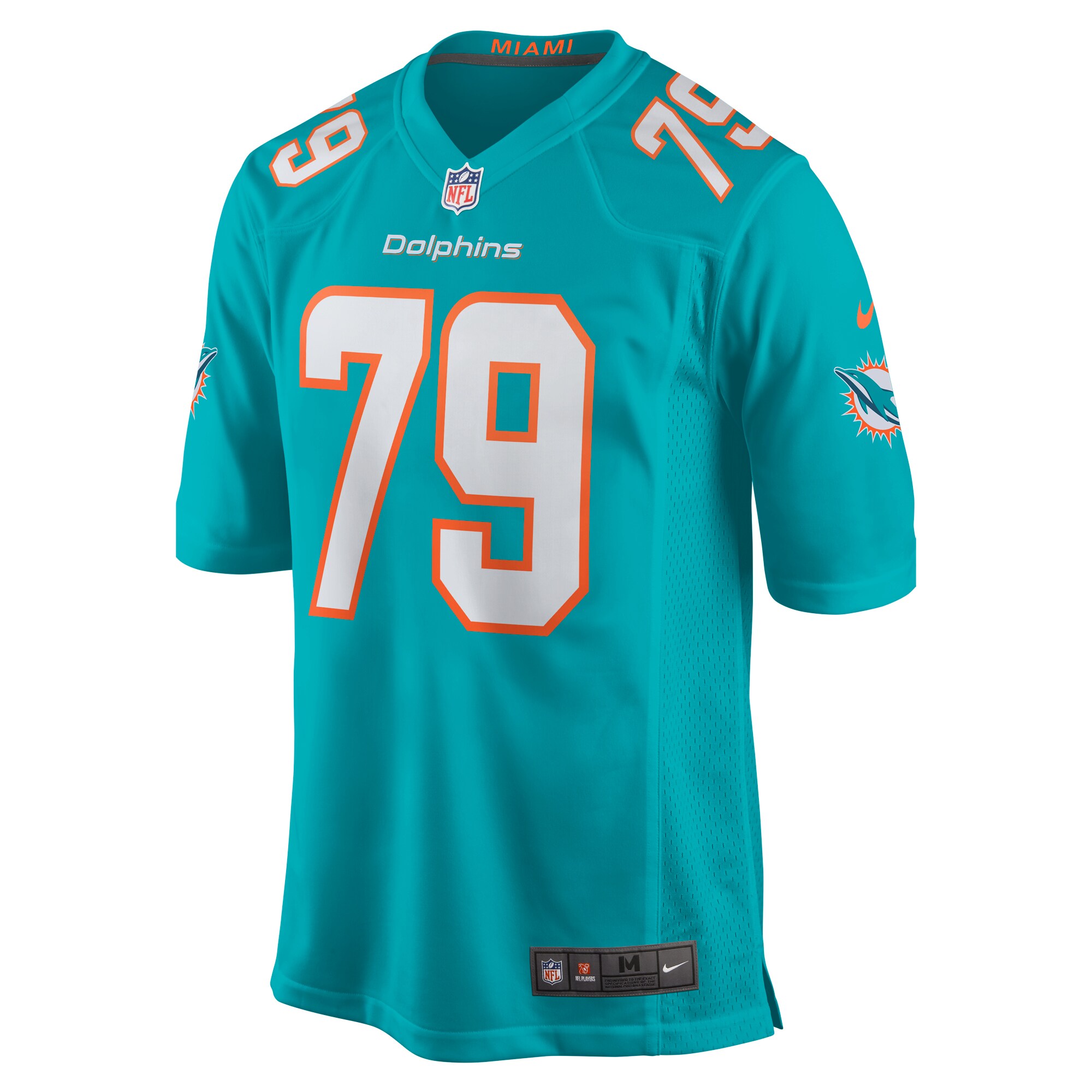 Men's Miami Dolphins Eric Fisher Aqua Home Game Player Jersey JS2566 nicesnker - Image 2