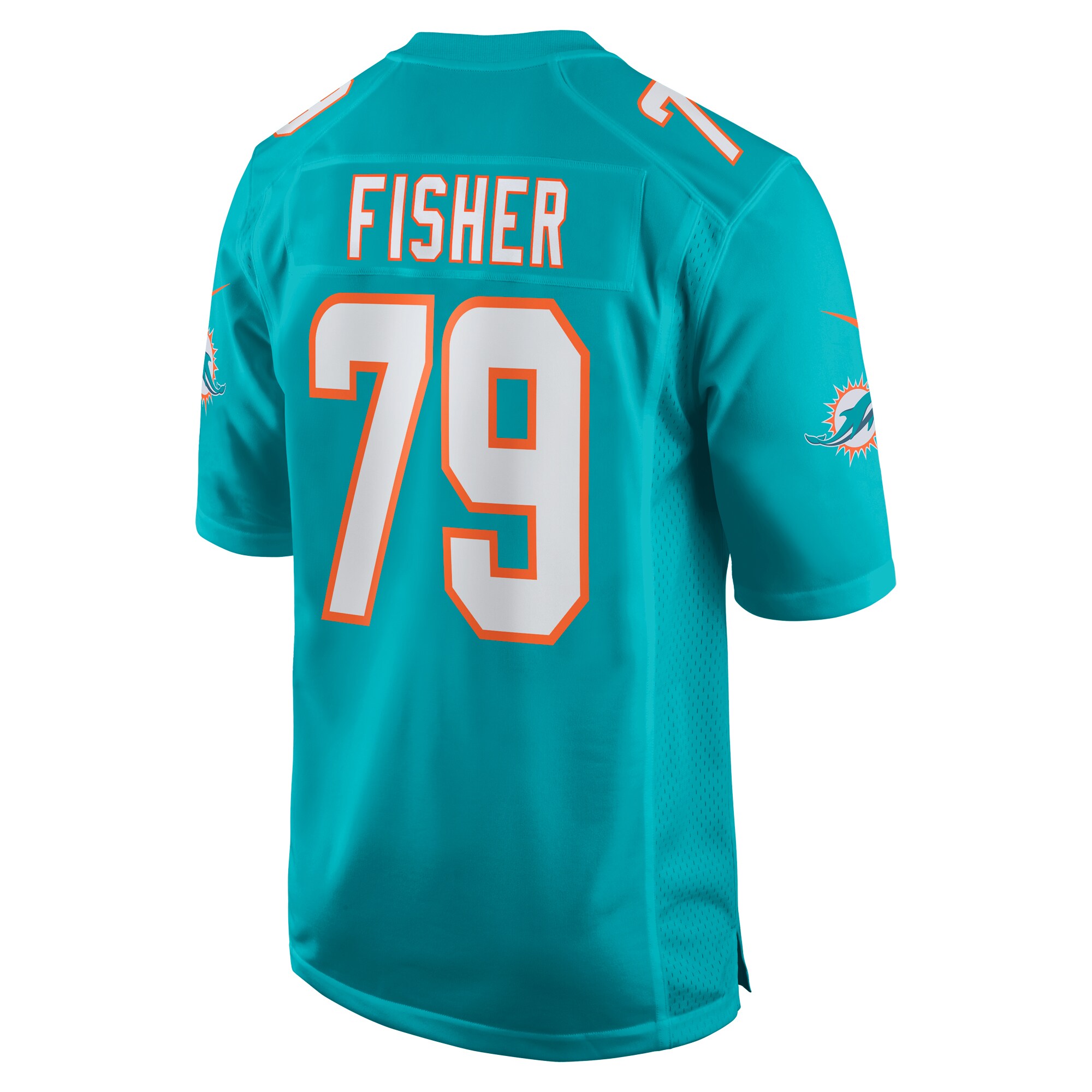 Men's Miami Dolphins Eric Fisher Aqua Home Game Player Jersey JS2566 nicesnker - Image 3