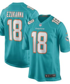 Men's Miami Dolphins Erik Ezukanma Aqua Game Player Jersey JS4910 nicesnker