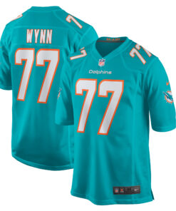 Men's Miami Dolphins Isaiah Wynn Aqua Game Jersey JS8715 nicesnker