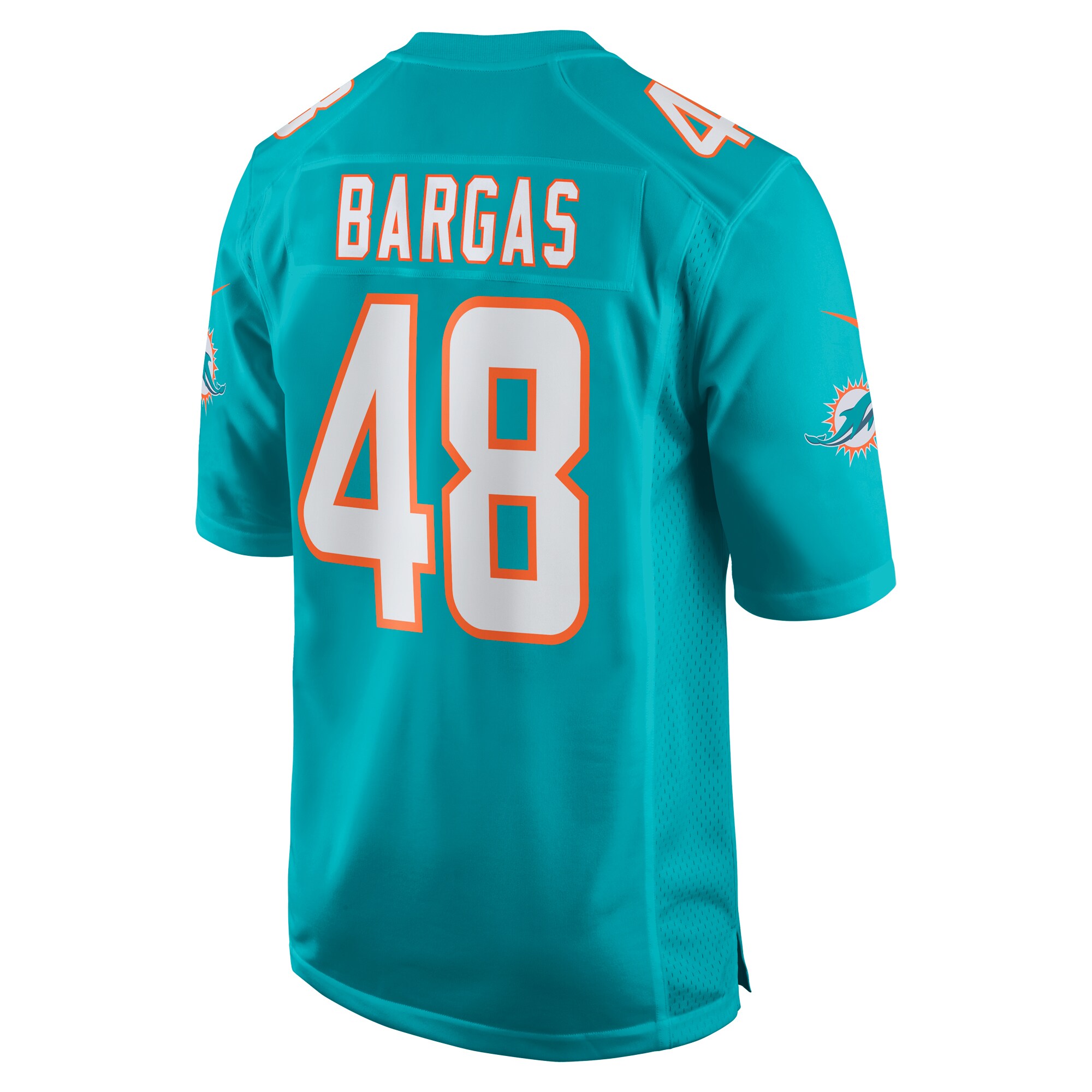 Men's Miami Dolphins Jake Bargas Aqua Home Game Player Jersey JS9561 nicesnker - Image 3
