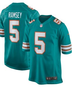 Men's Miami Dolphins Jalen Ramsey Aqua Alternate Game Jersey JS4048 nicesnker