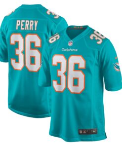 Men's Miami Dolphins Jamal Perry Aqua Home Game Player Jersey JS6718 nicesnker