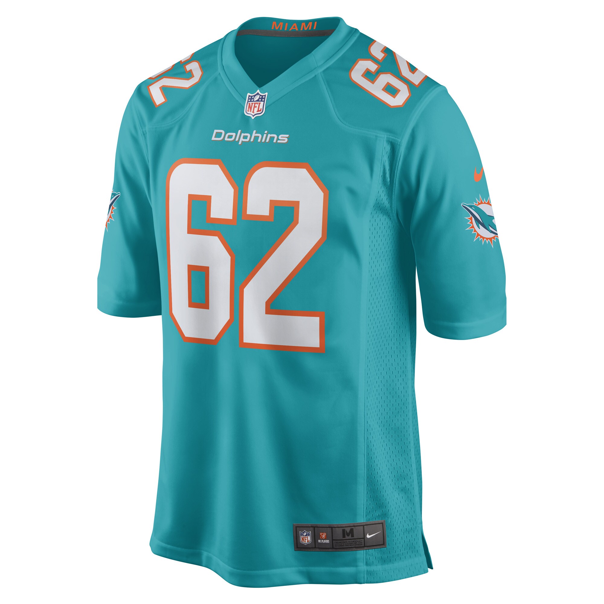 Men's Miami Dolphins James Empey Aqua Game Player Jersey JS5087 nicesnker - Image 2