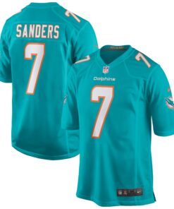 Men's Miami Dolphins Jason Sanders Aqua Game Jersey JS6483 nicesnker