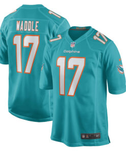 Men's Miami Dolphins Jaylen Waddle Aqua Game Player Jersey JS7364 nicesnker