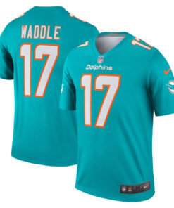 Men's Miami Dolphins Jaylen Waddle Aqua Team Legend Player Performance Top JS7380 nicesnker